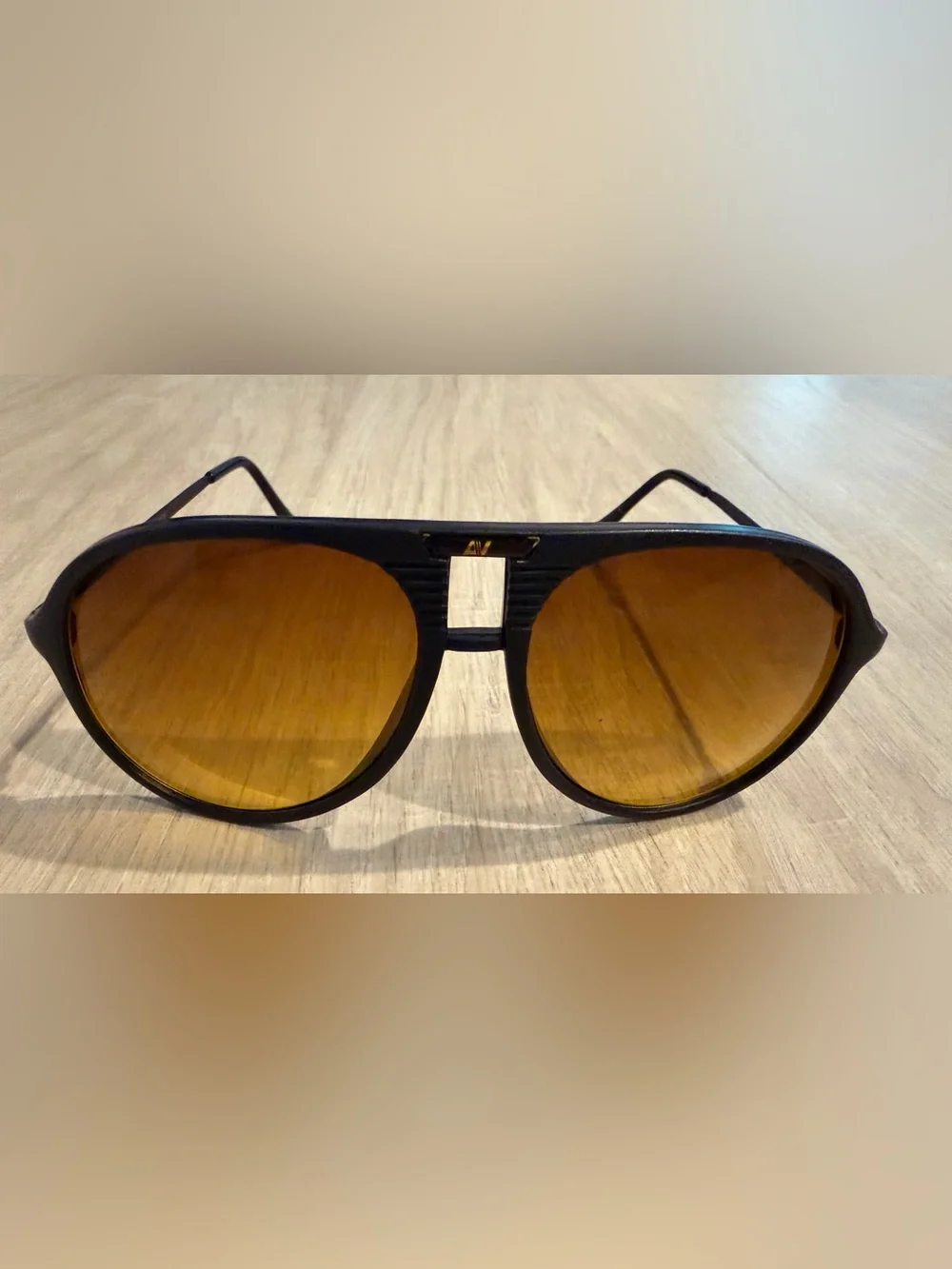 Vintage AmberVision Sunglasses 80s Aviators